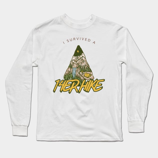 I SURVIVED A 14ER HIKE Long Sleeve T-Shirt by Cult Classics